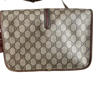 Vintage Gucci Shoulder Bag Flap Closure Classic‎ Brown Monogram thumbnail 3