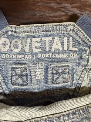 Dovetail Workwear Freshley Overalls 10x32 Vintage Denim Stretch Utility NWT thumbnail 6