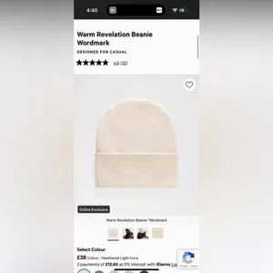 Lululemon Warm Revelation Beanie Wordmark‎ Beige Beanie O/S thumbnail 2