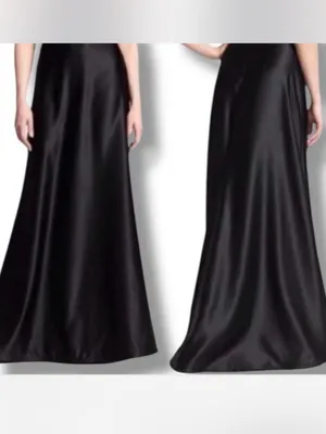 TADASHI SHOJI Black Satin Maxi Skirt thumbnail 2