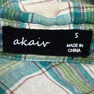Akaiv Plaid Button Down Shirt - Green and Blue Size‎ Small EUC thumbnail 3