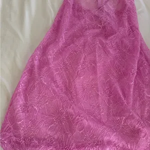Victorias Secret Sheer Lace Slip Dress Floral Pink See Through Sexy thumbnail 4