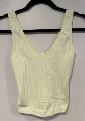 White ribbed old‎ navy stretch tank top thumbnail 1