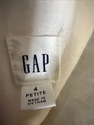 GAP White Sleeveless V-Neck Midi Dress with Front Button Placket thumbnail 2