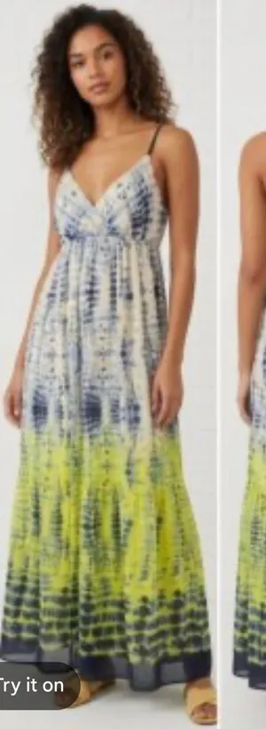 As You Wish Gypsy Siren Slip Tie-Dye Maxi Dress in Zest Reef Wash thumbnail 1