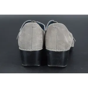 Dansko Leather Clogs Women Size 39 Grey Good Buckle Strap Block Heel Nubuck thumbnail 8