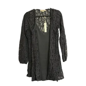 Lovestitch Black Love Letter Lace Mini Dress size Small NWT thumbnail 8