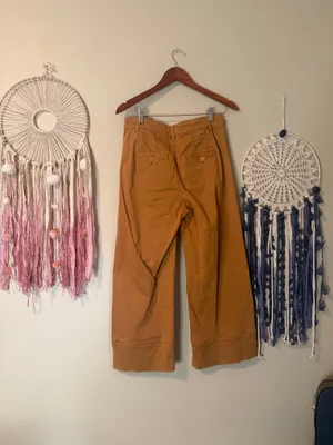 Anthropologie Pintucked Chino Trousers Pants Honey Size 4 thumbnail 5