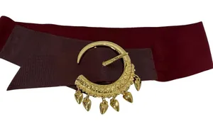 Stretch Belt with Hearts Red/Gold Size One Size thumbnail 1