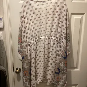 EARTHBOUND Bohemian Floral Blouse - White and Orange thumbnail 4