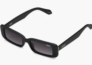 Quay Australia ART SCHOOL 36mm Rectangle Sunglasses Black 53-18-150 NIB w/cloth thumbnail 1