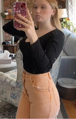 ZARA orange  mom jeans thumbnail 4