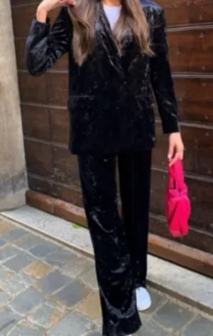 Zara Blogger's Fave Oversized Velvet Blazer in Tobacco Brown X-Small 9342/928 thumbnail 1