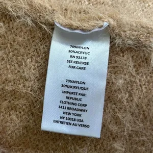 Tahari Camel Fuzzy Long Sleeve‎ Oversized V Neck Button Front Cardigan Sweater thumbnail 6