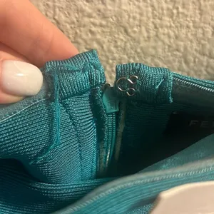 ✨Few Moda Cocktail Strapless Bondage Ruffle Trim Blue Sz Small Dress✨ thumbnail 7