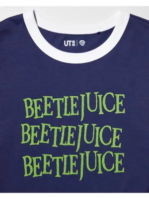 Uniqlo Beetlejuice WARNER BROS. MOVIES UT Graphic T-Shirt NWT Blue Green XL thumbnail 6