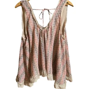 Free People Boho Trapeze Lace Top Size Large thumbnail 8