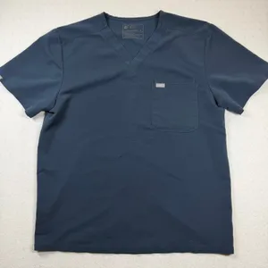 FIGS Leon Scrub Top Men’s XL Navy Blue Technical Collection V-Neck 3 Pocket thumbnail 1