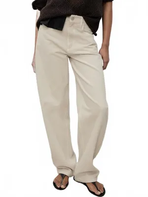 Mango High-Rise Balloon Jeans NWT Sand Size 0 EUR 32 thumbnail 3