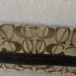 Coach Ashley Signature Jacquard Trifold‎ Wallet W/Checkbook Insert Y2K Vintage thumbnail 4