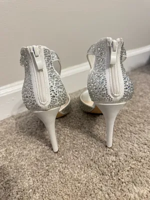 David's Bridal Crystal-Detailed Peep-Toe Shooties STYLE# NELIA 8.5 thumbnail 8