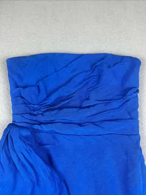 Monique Lhuillier Strapless Cobalt Blue Faille Minidress Size: 4 thumbnail 3