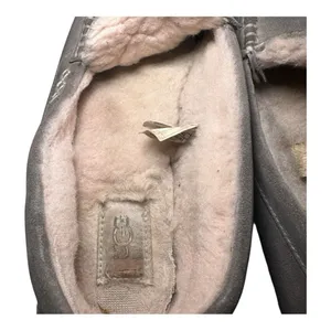 UGG Ansley Suede Shearling Moccasin Slippers Grey House Shoes Womens‎ Size 9 M thumbnail 7