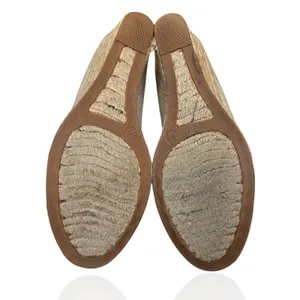 J. Crew Women's 8.5 Seville Espadrille Slip On Wedges Heels Gold Metallic Beachy thumbnail 9