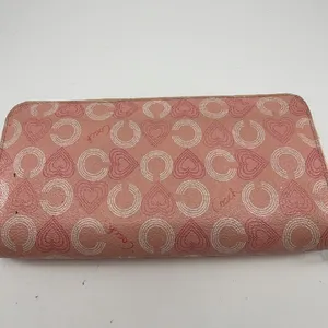 Coach Accordion Zip Pink Signature C Coated Canvas Wallet thumbnail 3
