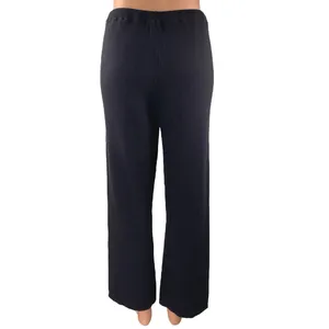Legoe Heritage Womens Black Rib Knit Straight Leg High Waist Trousers Pants XS thumbnail 3