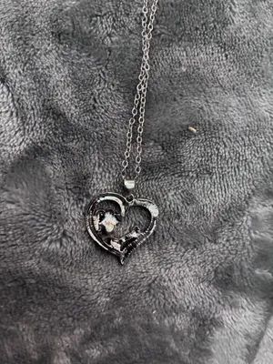 Forever In My Heart Dog Paw Print Necklace 925 Sterling Silver Heart Pendant thumbnail 3