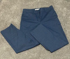 Loft blue straight leg‎ dress pants slacks size 2 thumbnail 1