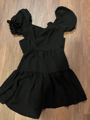 SheIn Black mini dress with puffy sleeves #partydress #minidress thumbnail 1