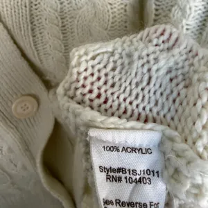 Blu Pepper Cropped Button Down Cardigan Cream Cable Knit Cozy Size Large thumbnail 6