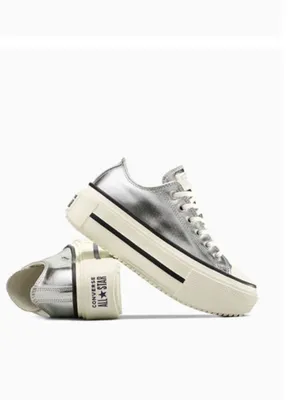 NEW CONVERSE  Chuck Taylor All Star Lift Double Stack Platform Metallic Sneaker thumbnail 5