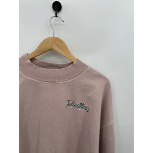 Talentless Mock‎ Neck Crewneck Sweatshirt Women XL Pink Cropped Boxy Thick thumbnail 4