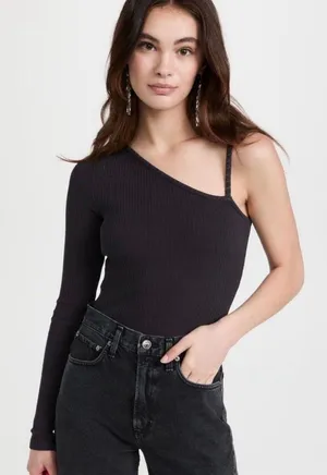 NWT Mika One Sleeve Thong Bodysuit thumbnail 1
