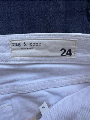 Rag‎ & Bone Dre Low Rise Slim Boyfriend Jeans White Size 24 thumbnail 2