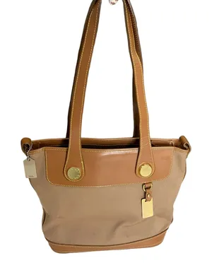 Vintage Dooney and Bourke Leather Trim Canvas Shoulder Bag thumbnail 1