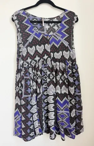 Free People "Take Me To Thailand" babydoll mini dress Print Swing Dress thumbnail 1