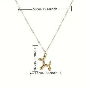 NEW balloon dog necklace, gold balloon dog, balloon dog jewelry, preppy jewelry thumbnail 3