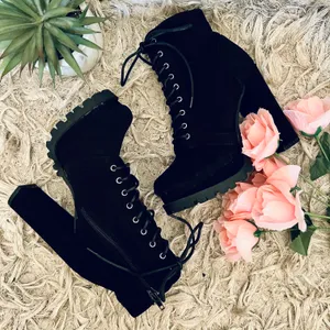 Faux Suede Boots Black Size 6.5 thumbnail 3
