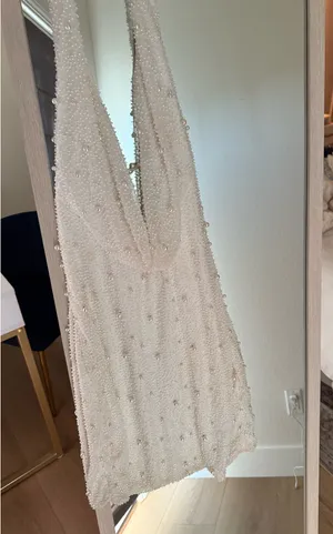 White Oh Polly Mini Dress Pearl thumbnail 4