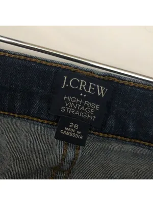 J.Crew High-Rise Vintage Straight Jeans Womens 26 Dark Wash Denim 25" Inseam thumbnail 3