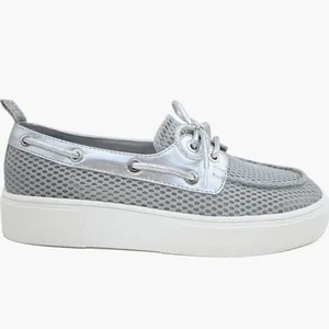 Kenneth Cole Reaction Silver Mesh Platform Lace-Up Sneakers thumbnail 2