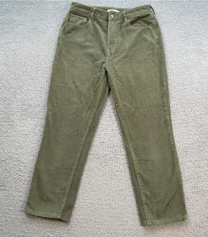 Pacsun Olive Green Corduroy Mom Jeans Womens 29 High Rise Tapered Y2K Indie thumbnail 1