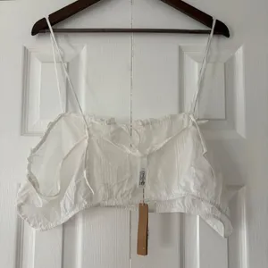 SKIMS Voile Super Cropped Cami Marble White Cotton Tie Front Top XL NWT‎ thumbnail 3