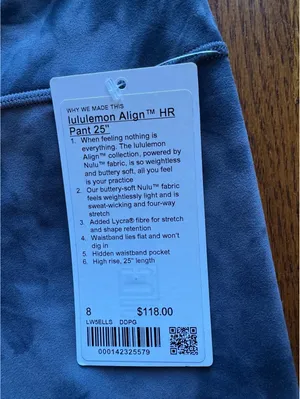 Lululemon Align High Rise 25” Diamond Dye Pitch Grey Graphite Grey Size 8 NWT thumbnail 4