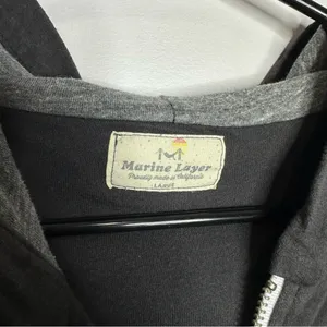 Women’s Marine Layer Size Large Grey Full‎ Zip Hoodie Sweatshirt thumbnail 4