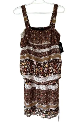 NWT! BCX Brown Patterned Dress Size thumbnail 1